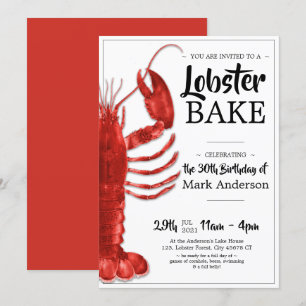Invitación Celebración de cumpleaños número 30 de Lobster Bak