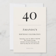 Celebración de cumpleaños número 40 Clásico Negro 