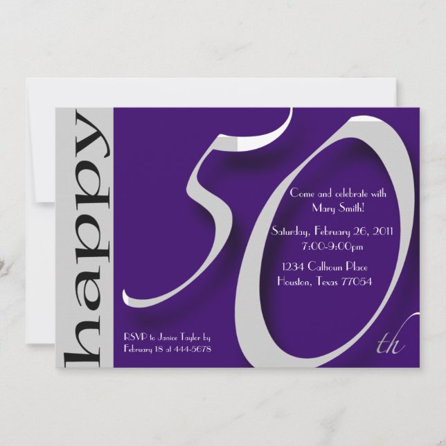 Invitación Celebración de cumpleaños número 50 (Anverso)