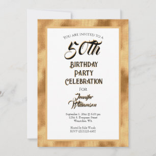 Invitación Celebración de cumpleaños número 50 con papel de a