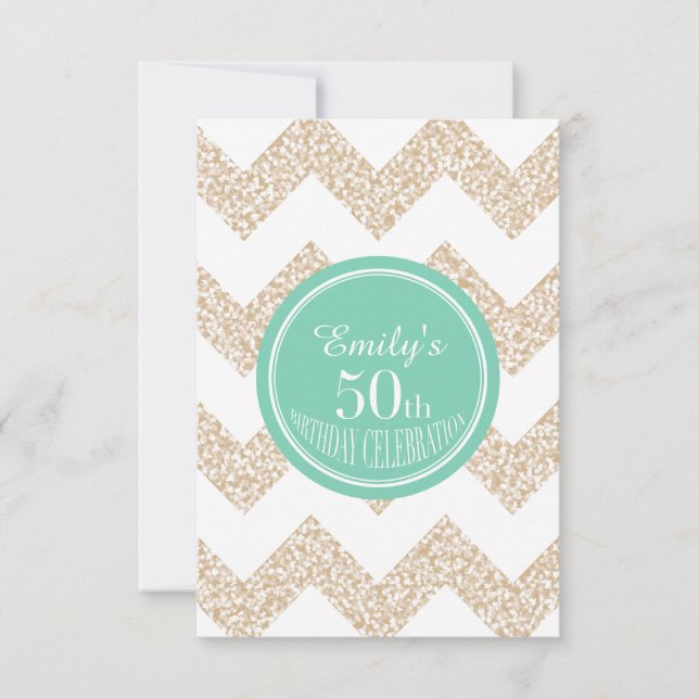 Invitación Celebración de cumpleaños número 50 de Chevron Eli (Anverso)