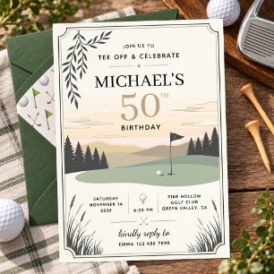 Invitación Celebración de cumpleaños número 50 elegante de go
