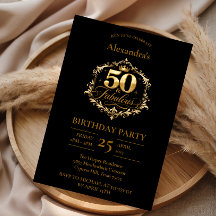 Celebración de Cumpleaños número 50 Elegante Dorad