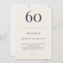 Invitación Celebración de cumpleaños número 60 de clásico nav