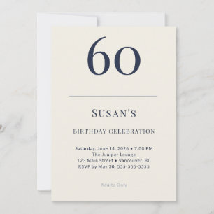 Invitación Celebración de cumpleaños número 60 de clásico nav
