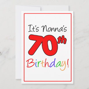Invitación Celebración de cumpleaños número 70 de Nonna