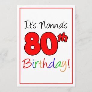 Invitación Celebración de cumpleaños número 80 de Nonna