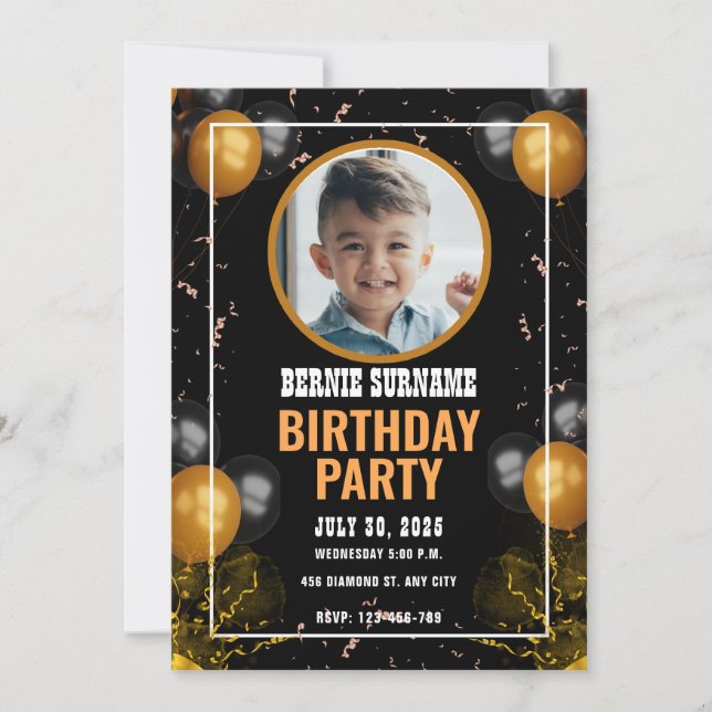 INVITACIÓN CELEBRACIÓN DE CUMPLEAÑOS PERSONALIZADA (Anverso)