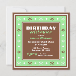 Invitación Celebración de cumpleaños verde y marrón de chocol