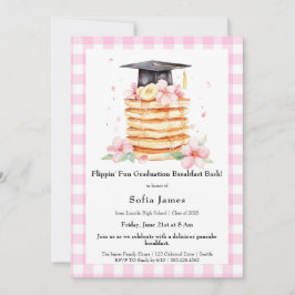 Invitación Celebración de desayuno de graduación con panquequ