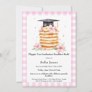 Invitación Celebración de desayuno de graduación con panquequ