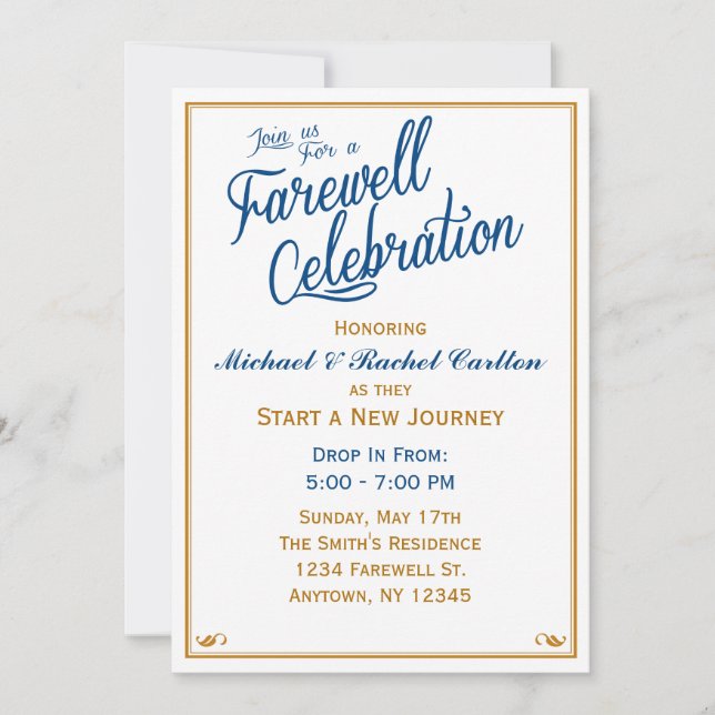 Invitación Celebración de despedida que va lejos marina de (Anverso)