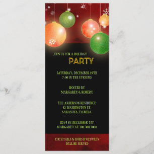 Invitación Celebración de días festivos de lujo de las bolas