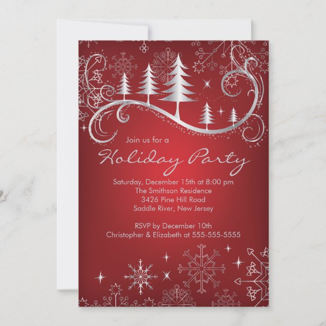 Invitación Celebración de días festivos elegante de los (Anverso)