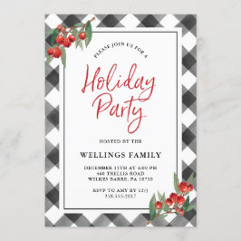 Invitación Celebración de días festivos negra y blanca de la