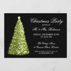 Invitación Celebración de días festivos verde elegante del