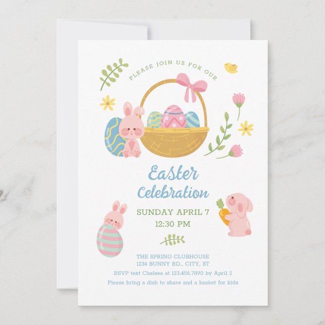 Invitación Celebración de Domingo de Pascua Moderna y Cuta (Anverso)
