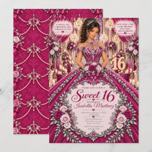 Invitación Celebración de Dulces 16 Magenta