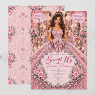 Invitación Celebración de Dulces 16 Rosados