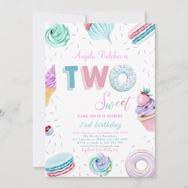 Invitación Celebración de dulces dulces golosinas (Anverso)
