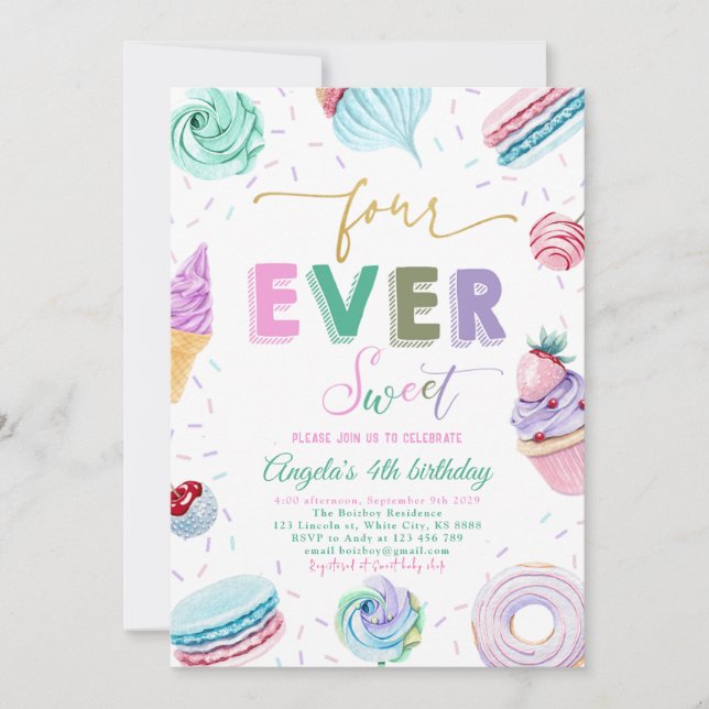 Invitación Celebración de dulces dulces golosinas (Anverso)