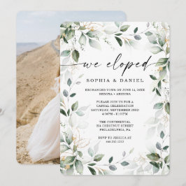 Invitación Celebración de Elopamiento con Verde Acuarela y Do