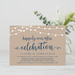Invitación Celebración de Elopement de Boda Felices para Siem