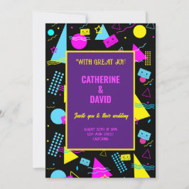 Invitación Celebración de estilo retro colorido boda