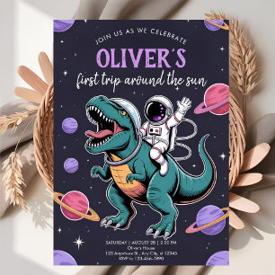 Invitación Celebración de explosión de dinosaurios galácticos