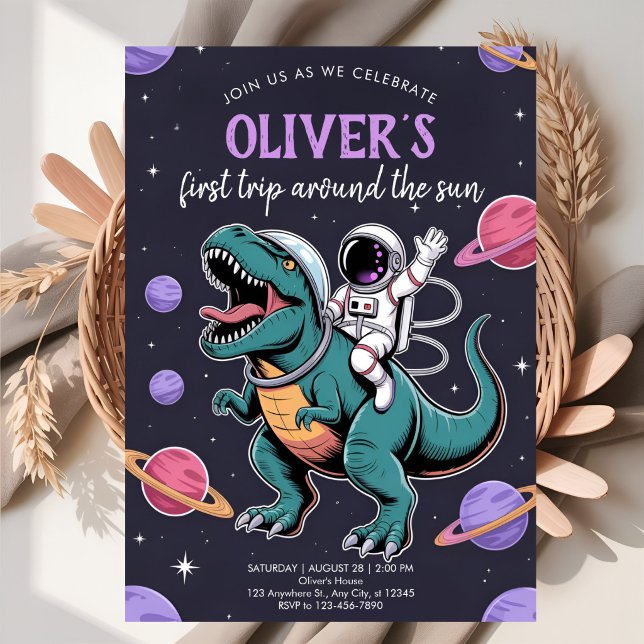 Invitación Celebración de explosión de dinosaurios galácticos (Subido por el creador)