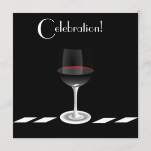Invitación Celebración de fiesta de cóctel en blanco y negro