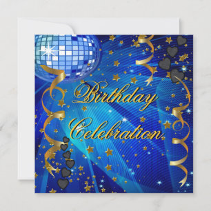 Invitación Celebración de fiesta de cumpleaños Bola de discot