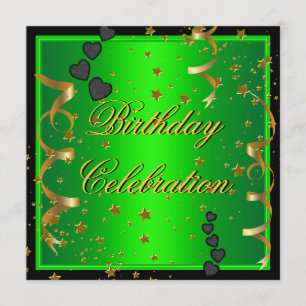 Invitación Celebración de fiesta de cumpleaños lima verde dor