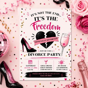 Invitación Celebración de fiesta de divorcio con estilo