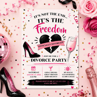 Invitación Celebración de fiesta de divorcio con estilo |