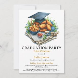 Invitación Celebración de fiesta de graduación de pollo frito