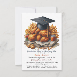 Invitación Celebración de fiesta de graduación de pollo frito