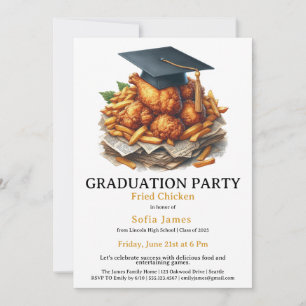 Invitación Celebración de fiesta de graduación de pollo frito
