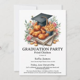 Invitación Celebración de fiesta de graduación de pollo frito