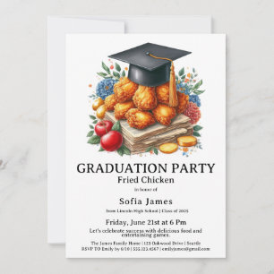 Invitación Celebración de fiesta de graduación de pollo frito