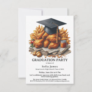 Invitación Celebración de fiesta de graduación de pollo frito