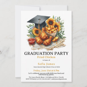 Invitación Celebración de fiesta de graduación de pollo frito