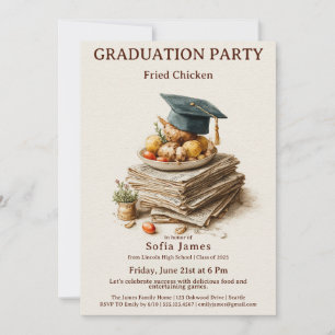 Invitación Celebración de fiesta de graduación de pollo frito