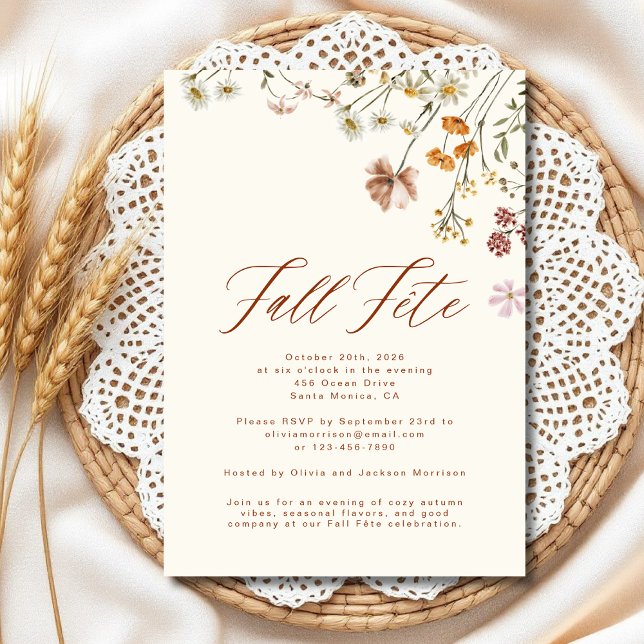 Invitación Celebración de flores silvestres boho de otoño (Subido por el creador)