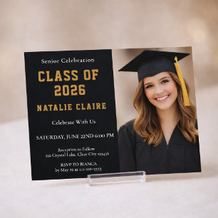 Invitación Celebración de Fotografía Dorada para Seniors 2026