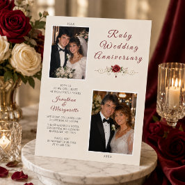 Invitación Celebración de Fotos de Bodas de Rubí