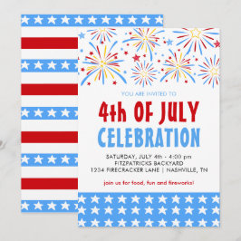 Invitación Celebración de fuegos artificiales del 4 de julio