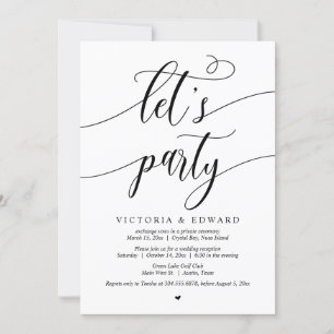 Invitación Celebración de fuga de novios, ¡Vamos a festejar