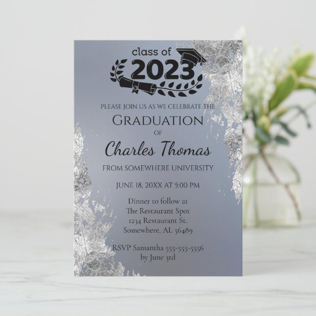 Invitación Celebración de Gradiente Azul (Anverso de pie)