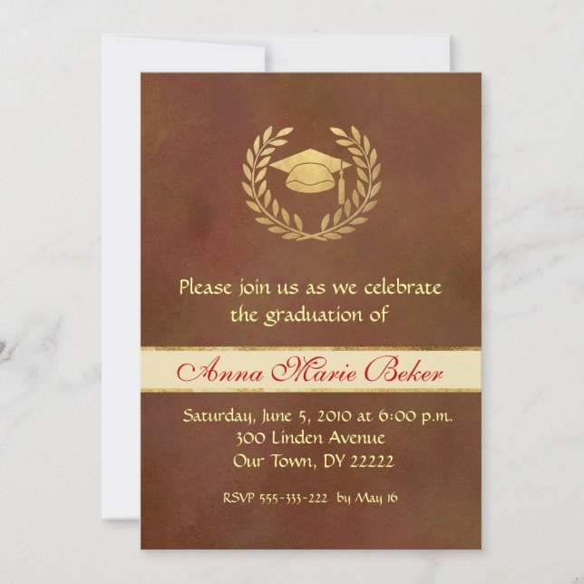 Invitación Celebración de graduación (Anverso)